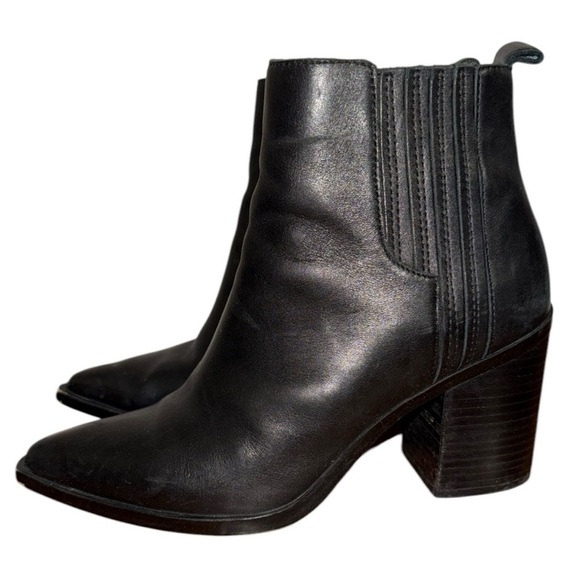 Steve Madden Chandler Black Leather Booties | Size 8 - Picture 3 of 6